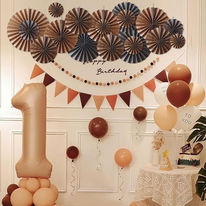Brown Party Decorations, Boho Party Decoration, Fall Decorations 8in Hanging - Image 5