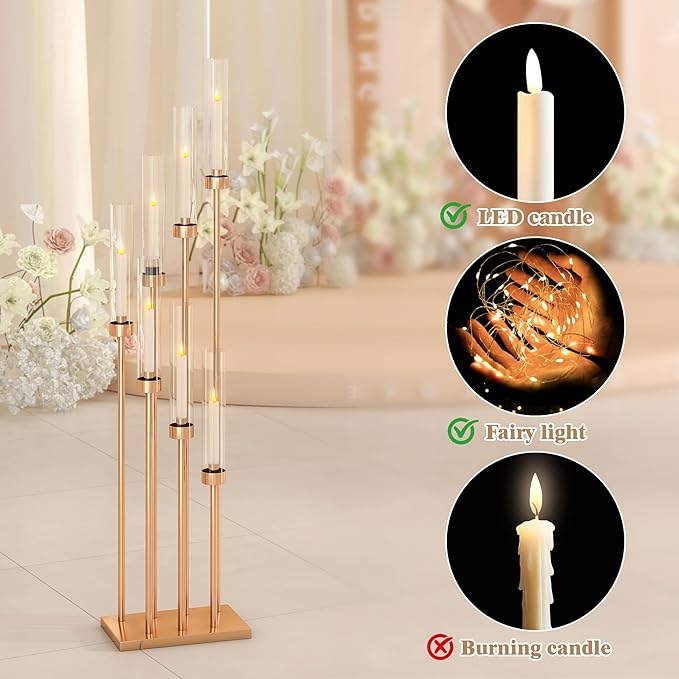 46.5'' Floor Candelabra 7 Arms Floor Candle Holders - Image 4