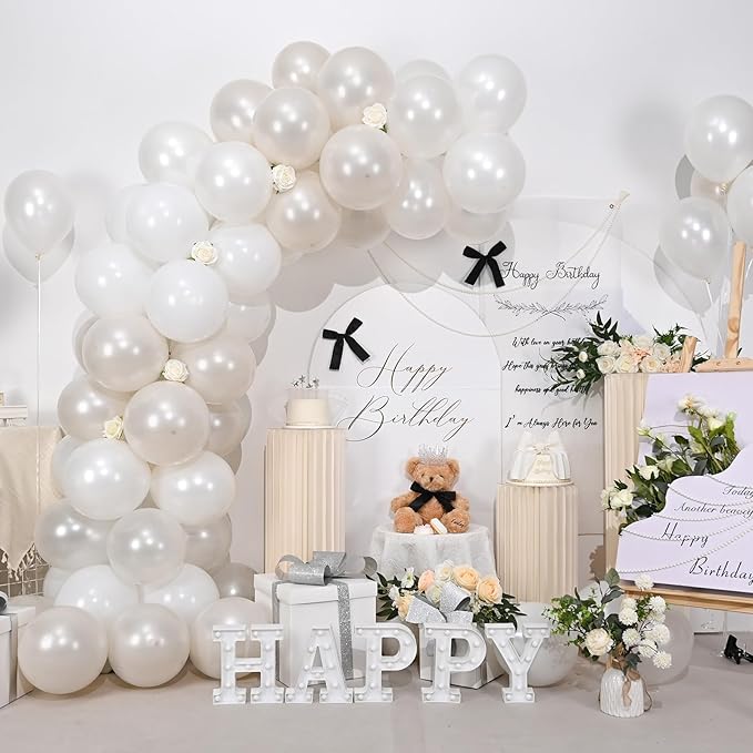 Pearl White Balloons - Image 5