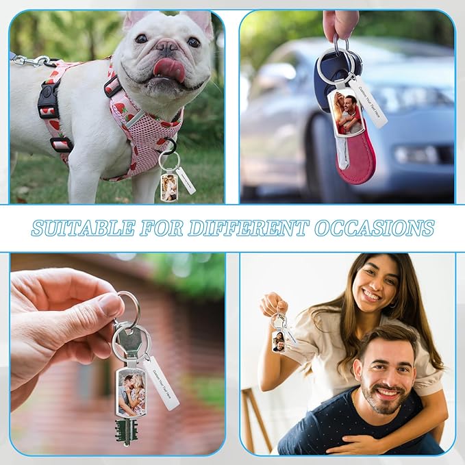 Custom Keychain with Picture Double-sided Personalized Photo Text Keychain - Image 6