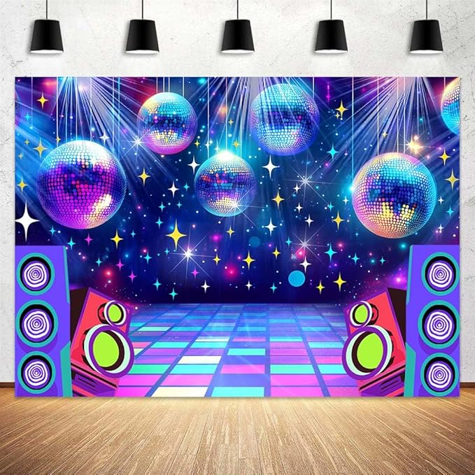 Dance Party Backdrop Retro 80s 90s Theme Stage Dance Ball Music Birthday Party - Image 2