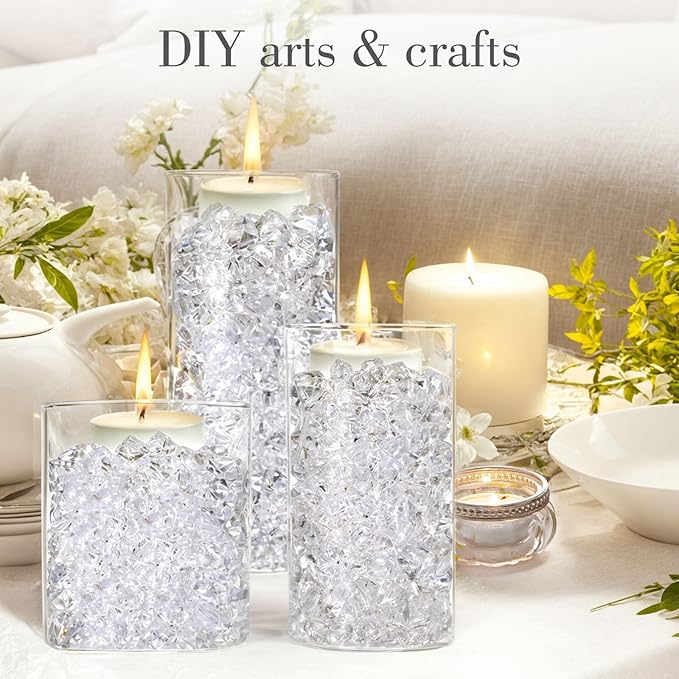 DomeStar 1050PCS Clear Fake Ice, Acrylic Fake Diamonds, Crushed Ice Rocks Clear - Image 3