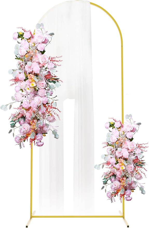 Putros Metal Arch Stand 6FT Gold Wedding Balloon Arched Backdrop Stand Square by Putros