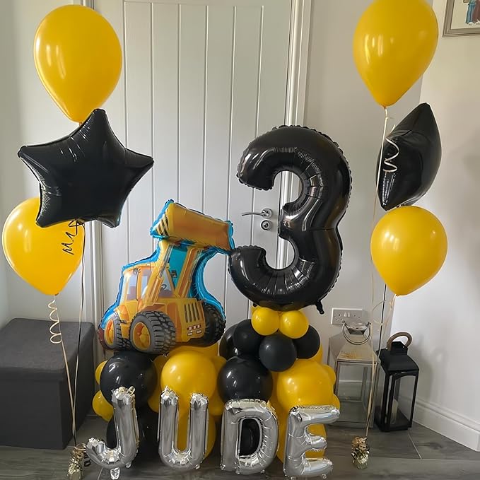 Black 4 Balloon Number, 40 Inch Number 4 Balloon Large Black 4 Foil Mylar - Image 3
