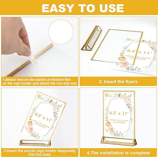 EHWINE 14 Pack 8.5×11 Clear Acrylic Sign Holder - Image 5