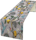 Table Runner with Flowers and Birds, Spring Plant Flowers Table Decoration by ICMOLYYENLO