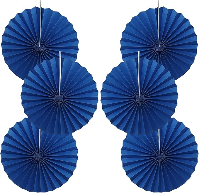 BARTHEW Blue Birthday Decorations, DIY Blue Paper Fans Hanging Decoration by BARTHEW