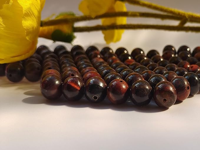 Stone Beads 10mm 60pcs Red Tiger Eye Beads Round Loose Gemstones Beads - Image 5