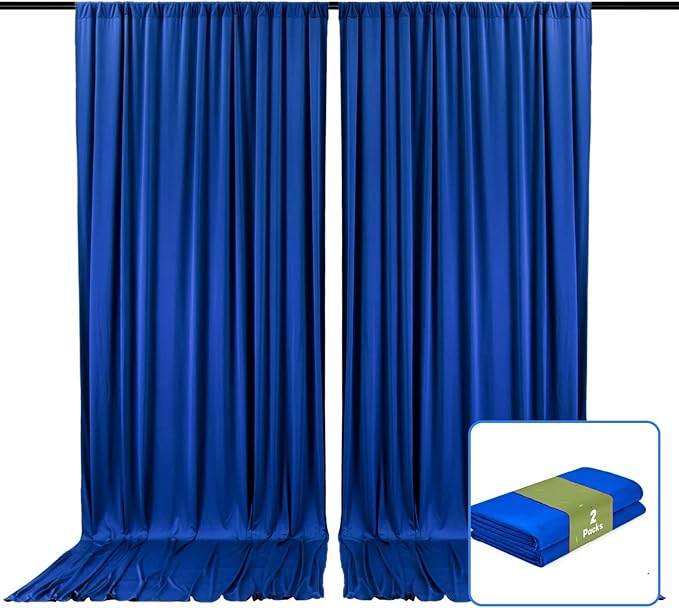 2 Panels Blue Backdrop Curtain, 10 x 10 Feet Background Curtains by Zankubom