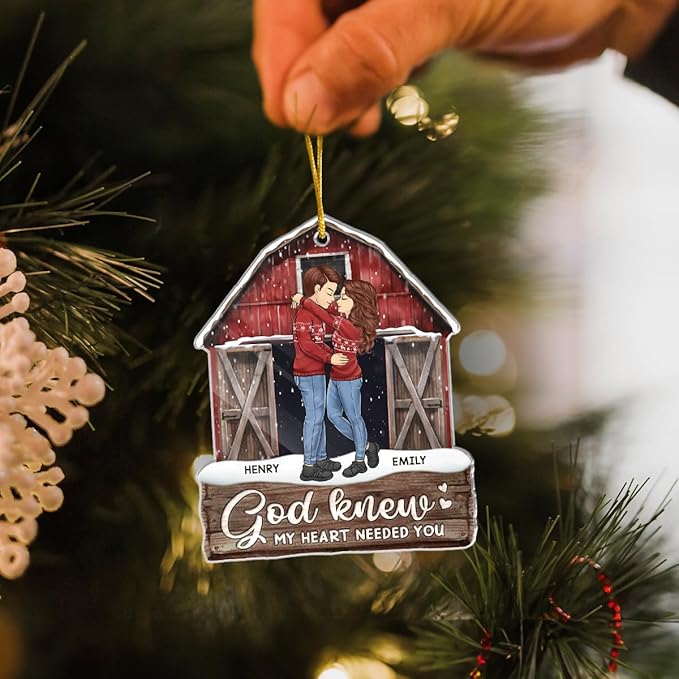 Pawfect House God Knew My Heart Needed You, Personalized Christmas Ornaments - Image 4