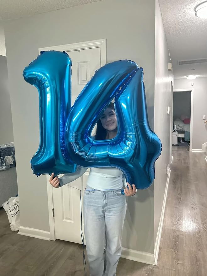 40 Inch Dark Blue Large Numbers Balloons0-9, Number 4 Digit Helium Balloons - Image 3