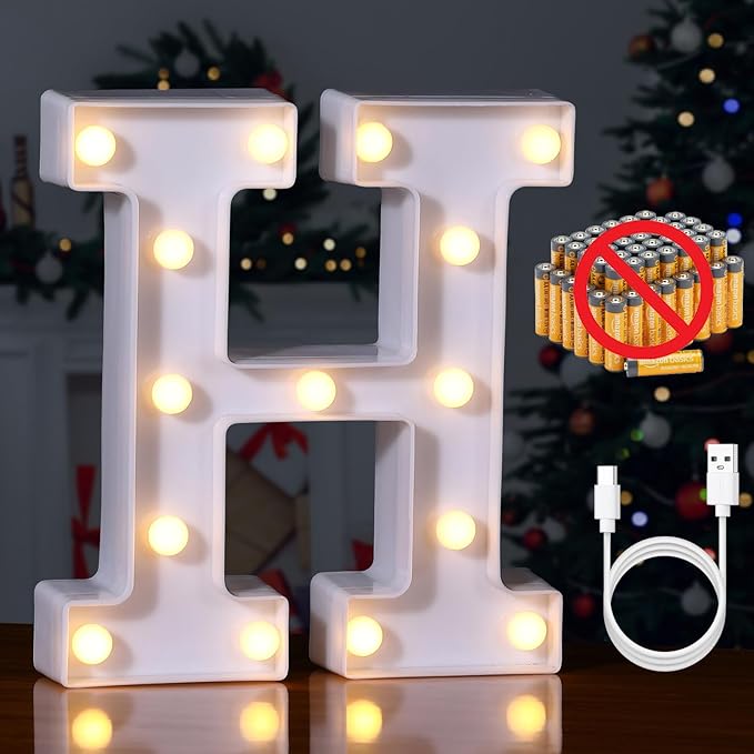 Foaky Rechargeable LED Letter Lights Sign Marquee Light Up Letters Sign by Foaky