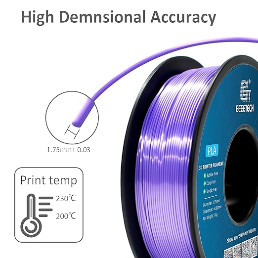 Geeetech Purple Silk PLA Filament 1.75mm - Image 4