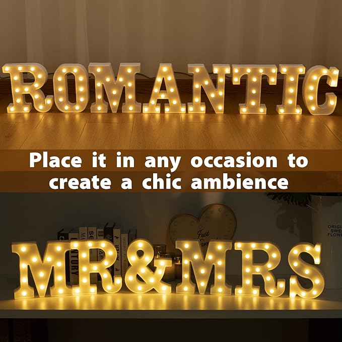 HXWEIYE LED Marquee Letters Lights Sign R, 26 Alphabet Light Up Letter and - Image 6