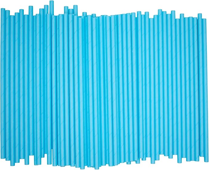 Pack of 300 Pastel Blue Biodegradable 4-Ply Paper Drinking Straws - Image 2