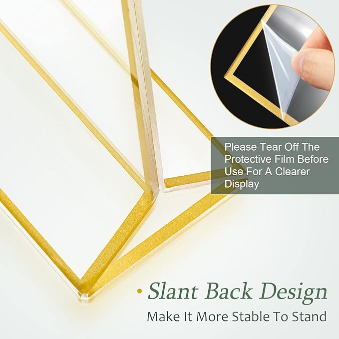24 Pack Gold Picture Frames 4 x 6 Inch Clear Acrylic Sign Holders Double Sided - Image 4