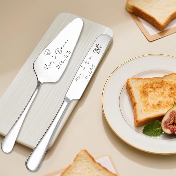 Custom Wedding Cake Knife and Server Set Personalized Cake Cutter - Image 8
