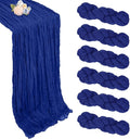 6 Pack Royal Blue Table Runner 10ft Boho Gauze Fabric Cheese Cloth Table Runner by Pepmily