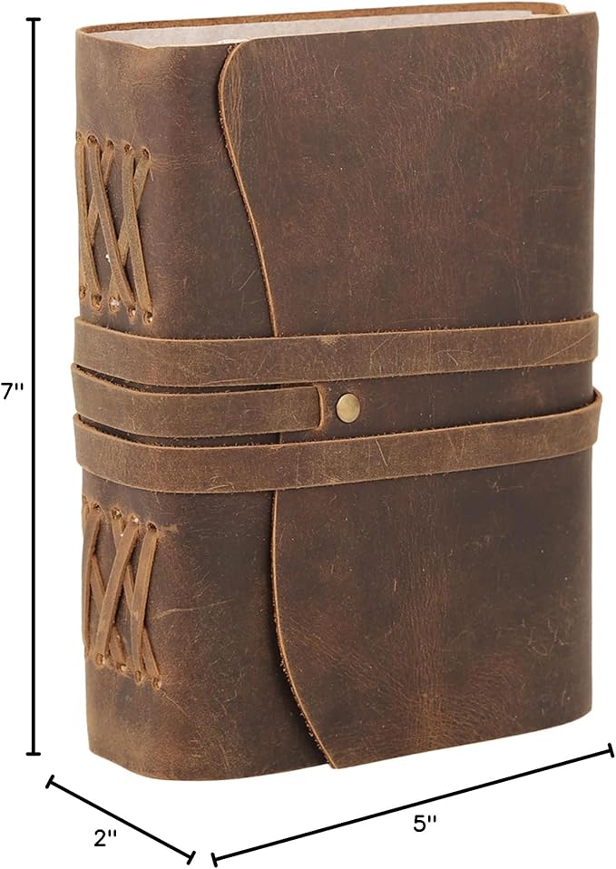 Handmade Leather Journal | Writing Notebook Diary | Bound Daily Notepad - Image 7