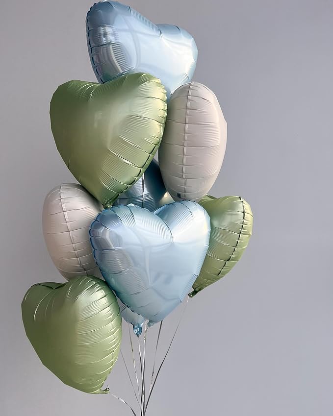 10pcs Baby Pink Heart Balloons - Image 2