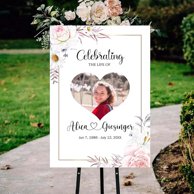 Funeral Heart Collage, Celebration of Life, Funeral Welcome Sign, Large - Image 2