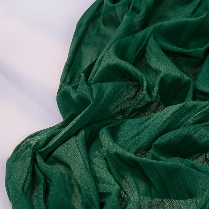 Emerald Green Cheesecloth Table Runner 4 Pack Fall Table Runners Boho Gauze 120 - Image 4