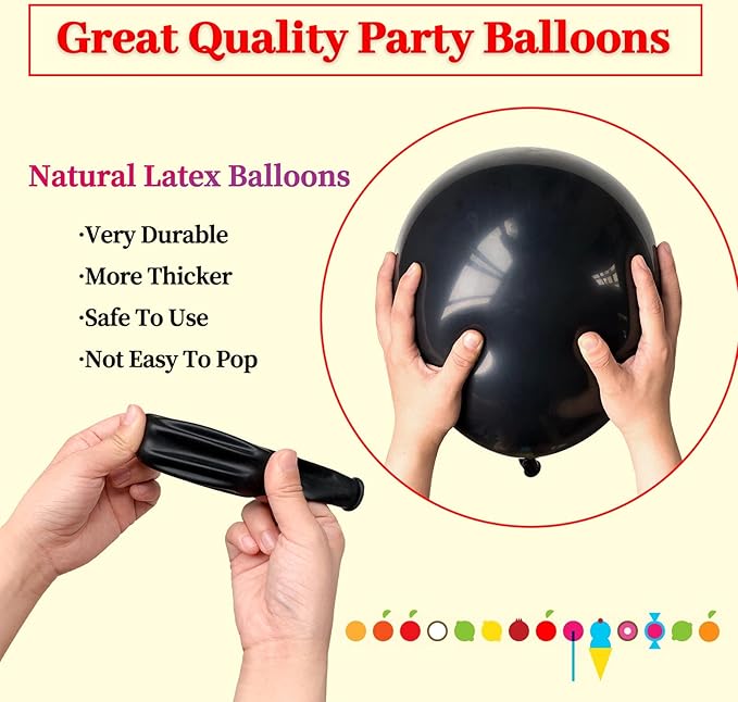 110pcs Black Balloon 12 inch - Image 4