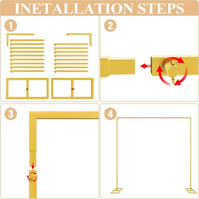 Wokceer 8x8FT Backdrop Stand Heavy Duty Pipe and Drape Kit - Image 3