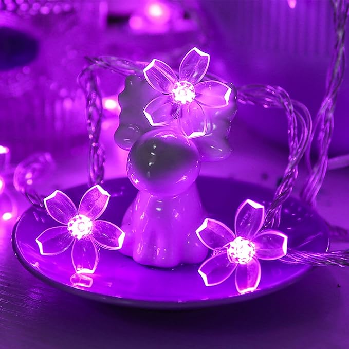Cute Flower String Lights, USB & Battery Lighted Decorative Fairy Cherry - Image 3