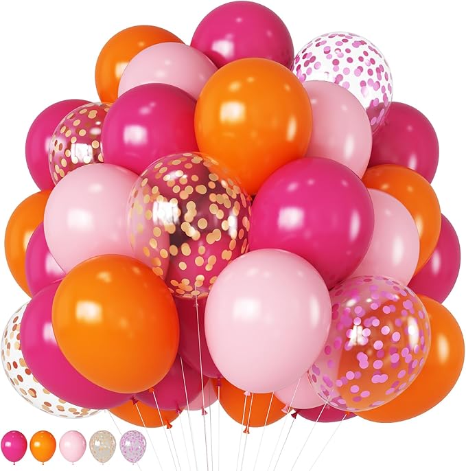 Pink and Orange Balloons 12 Inch by Jobkoo