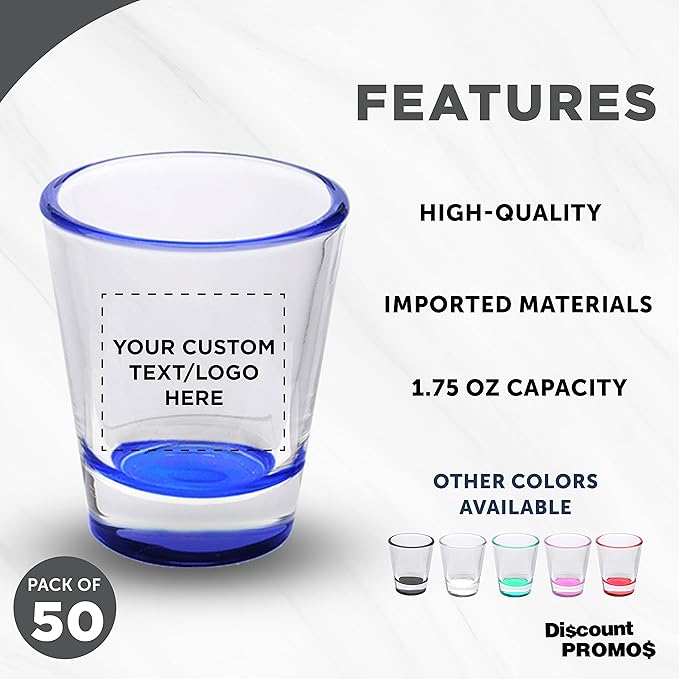 Custom Shot Glasses 1.75 oz. Set of 50, Personalized Bulk Pack - Image 2