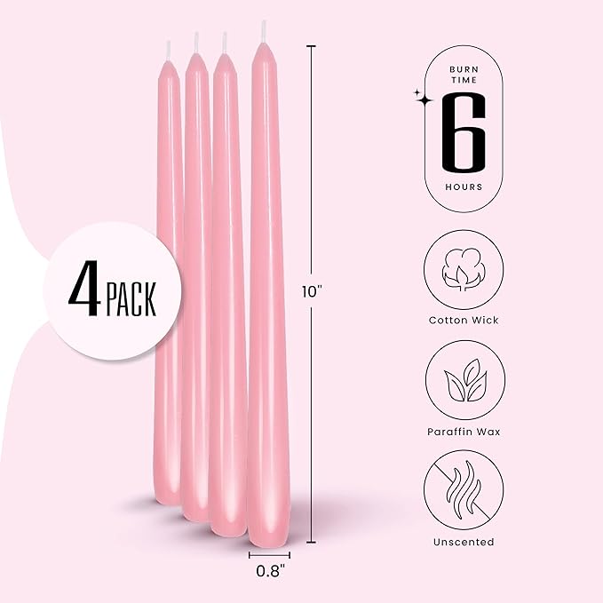 Leor & Lair Light Pink Taper Candles - Image 2