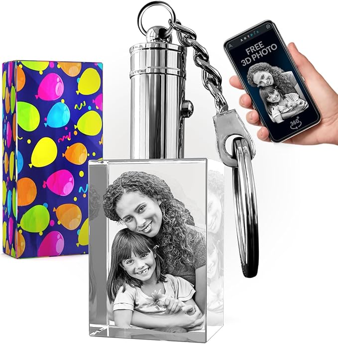 ArtPix 3D Crystal Photo Custom Keychain Picture, Customized Personalized Gift by ArtPix3D