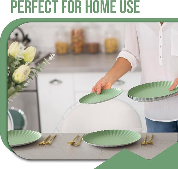 Trendables Scalloped Paper Plates 8.5 Inch & 10.5 Inch 40 Pcs Dinner Plate Set - Image 7