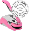 MaxMark Notary Seal Round Pink Embosser by Maxmark