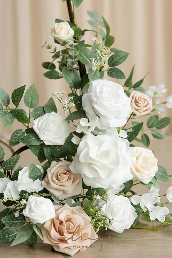 Ling's Moment 2pcs Wedding Flowers Garland Artificial Floral Swag Arch - Image 4