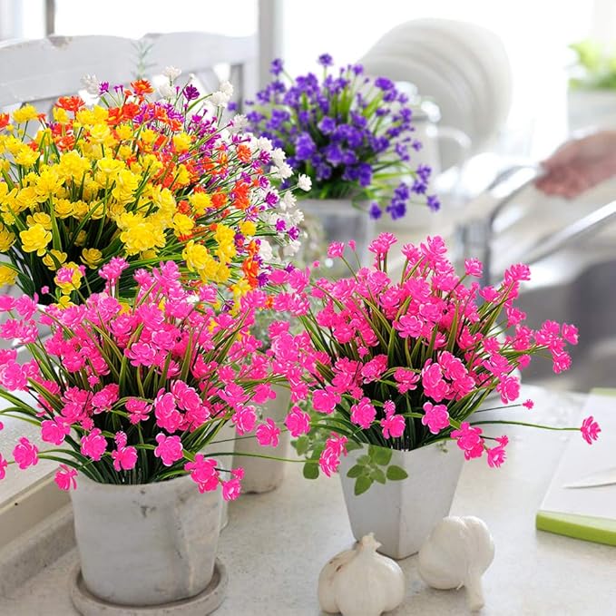 Artificial Flowers Outdoor UV Resistant Fake Plants Indoor Outside Hanging - Image 3