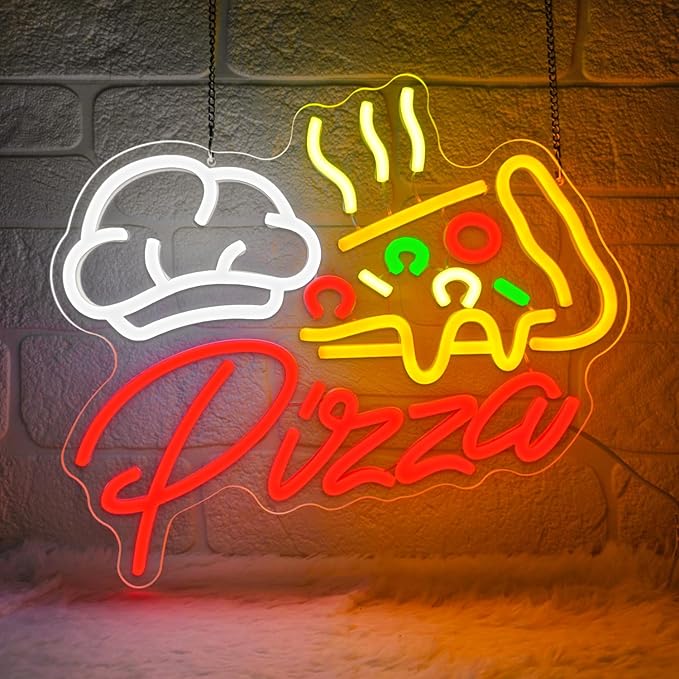 Pizza Neon Sign, Colorful Pizza Neon Signs by YourVibeYourNeon