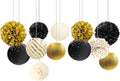 NICROLANDEE Black Gold Party Decorations by nicrolandee