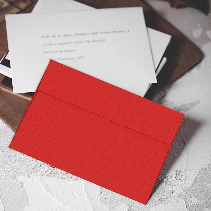 Red 5x7 Envelopes 100 Pack, Goefun A7 Self Seal Printable Invitation Envelopes - Image 3