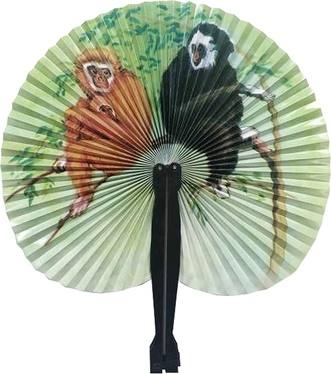 20 Pcs 10" Safari Print Animal Folding Paper Fan Bulk Assortment - Image 3