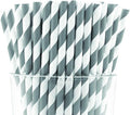 Pack of 150 Gray Swirls Biodegradable 4-Ply Paper Drinking Straws by Stephanie+Imports