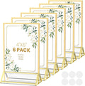 Acrylic Sign Holder 4X6 Gold Picture Frame Double-Sided Acrylic Frames by displayyourphotosbrochuresmenusartworkadvertisementsetc