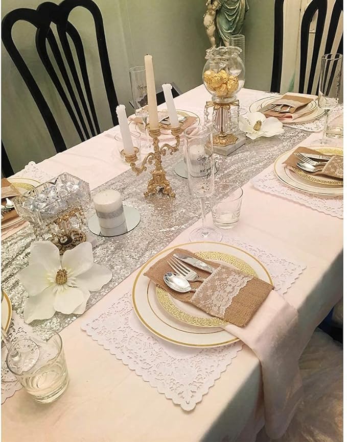 Eternal Beauty Silver Table Runner - Image 5