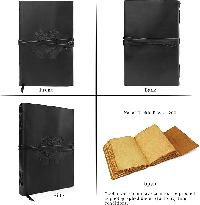 LUXEORIA Heart Journal for Women and Men, Handcrafted Leather Journal for - Image 6