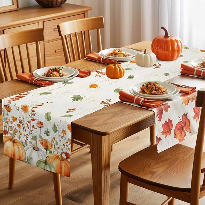 Fall Wildflowers Cotton Linen Table Runner - Image 7