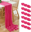 6 Pack Hot Pink 10Ft Cheesecloth Table Runner 20x120 Inch Boho Wrinkled Sheer by Dspoot