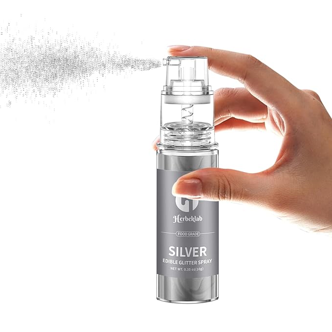 Silver Edible Glitter Spray - 10g Edible Silver Glitter - Image 2