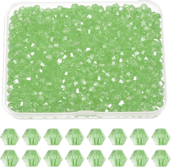 PATIKIL 1000pcs 3mm Bicone Glass Crystal Beads, Faceted Glass Spacer Beads by PATIKIL