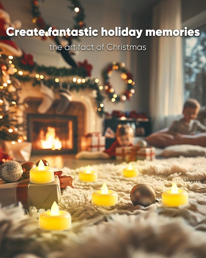 Amagic 12 Pack Timer Tea Lights Candles Battery Operated Candles - Image 4